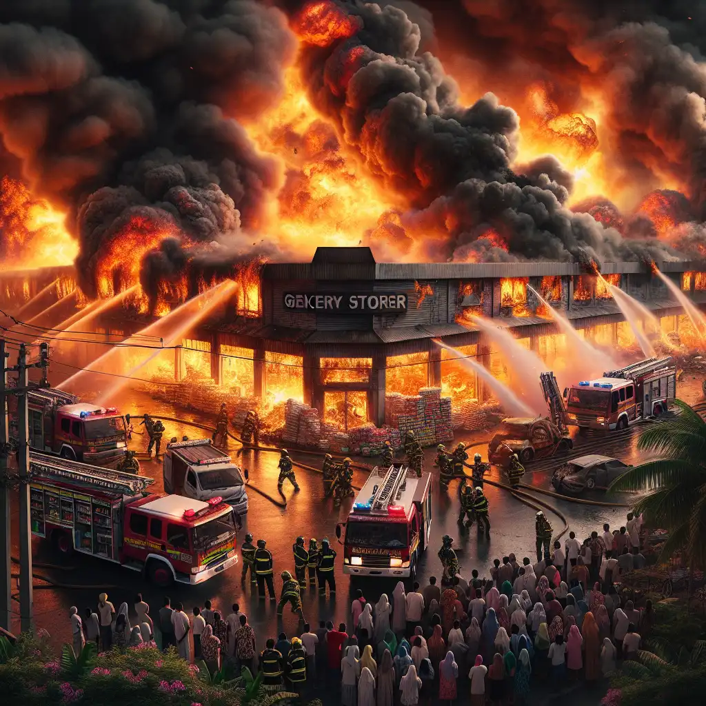 Kebakaran Toko Sembako di Sumenep, Kerugian Rp 500 Juta