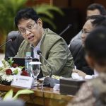 Menteri Keuangan Purbaya Yudhi Sadewa mengikuti sidang aduan kanal Debottlenecking Satgas P3M-PPE di Gedung Kementerian Keuangan, Jakarta, Kamis (7/5/2026).
