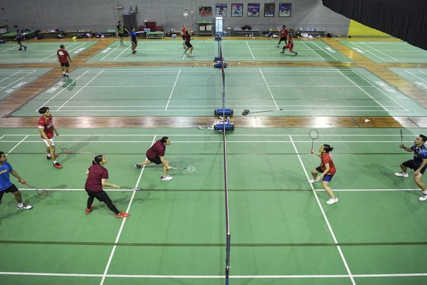 Sejumlah pebulu tangkis berlatih di Pemusatan Latihan Nasional (Pelatnas) Bulu Tangkis di PBSI Cipayung, Jakarta, Rabu (8/2/2023).